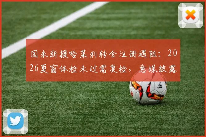 国米新援哈莱利转会注册遇阻：2026夏窗体检未过需复检，意媒披露最新进展与上场时间分析